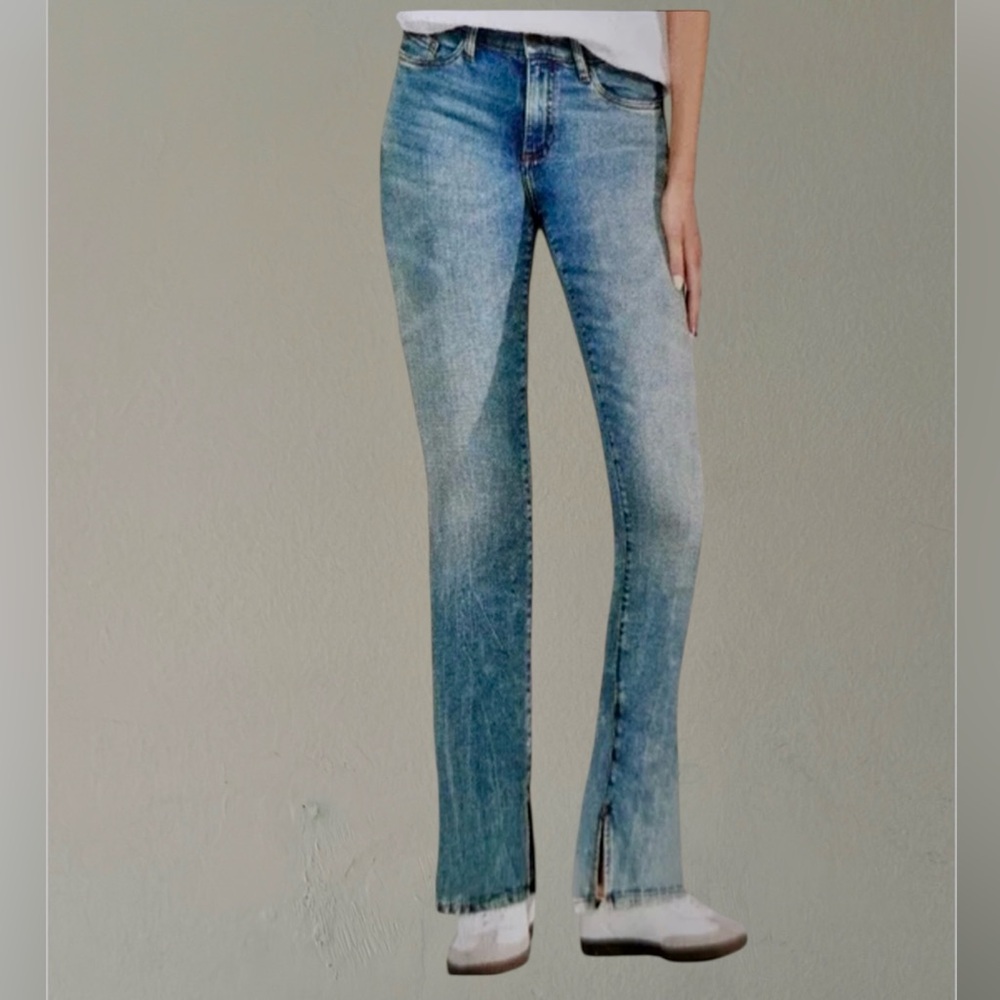 Serra Circulose Denim Jeans FLARED Leg With Slit size M (12)